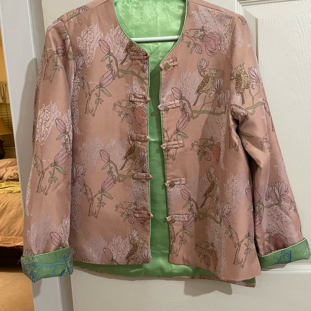 2/$50 final sale Elegant Floral Women's Blazer with Green Accents